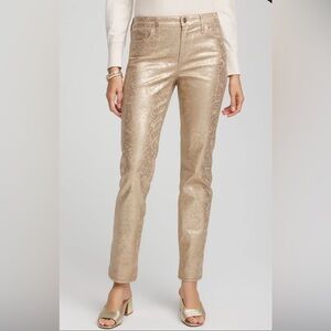 Chico's Gold Straight Leg Jeans